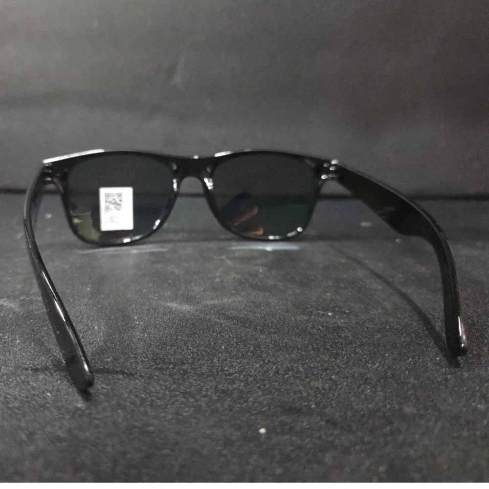 Feam Aero Black Wayfarer Sunglasses, Yellow‎ Gold Mirrored Lenses, Sporty Shades